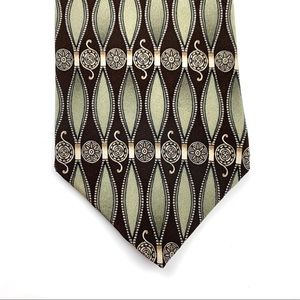 Krizia Uomo men's necktie, light green & black